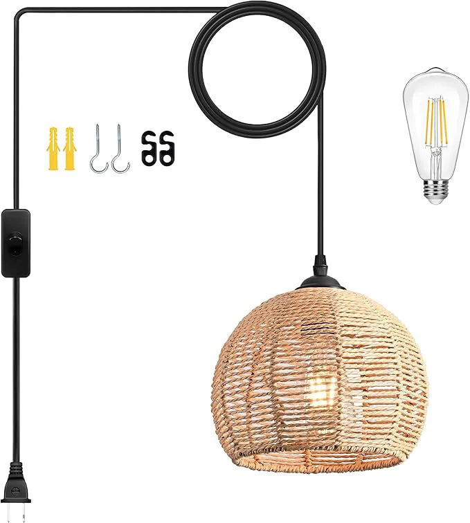 Boho-Chic Geflochtene Pendelleuchte