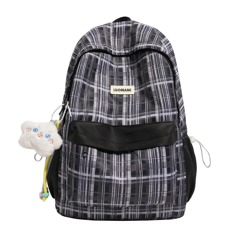 Chic Kariert Lässig Rucksack Karnz