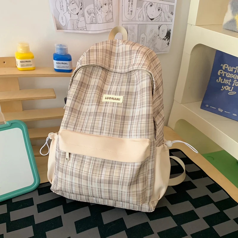 Chic Kariert Lässig Rucksack Karnz