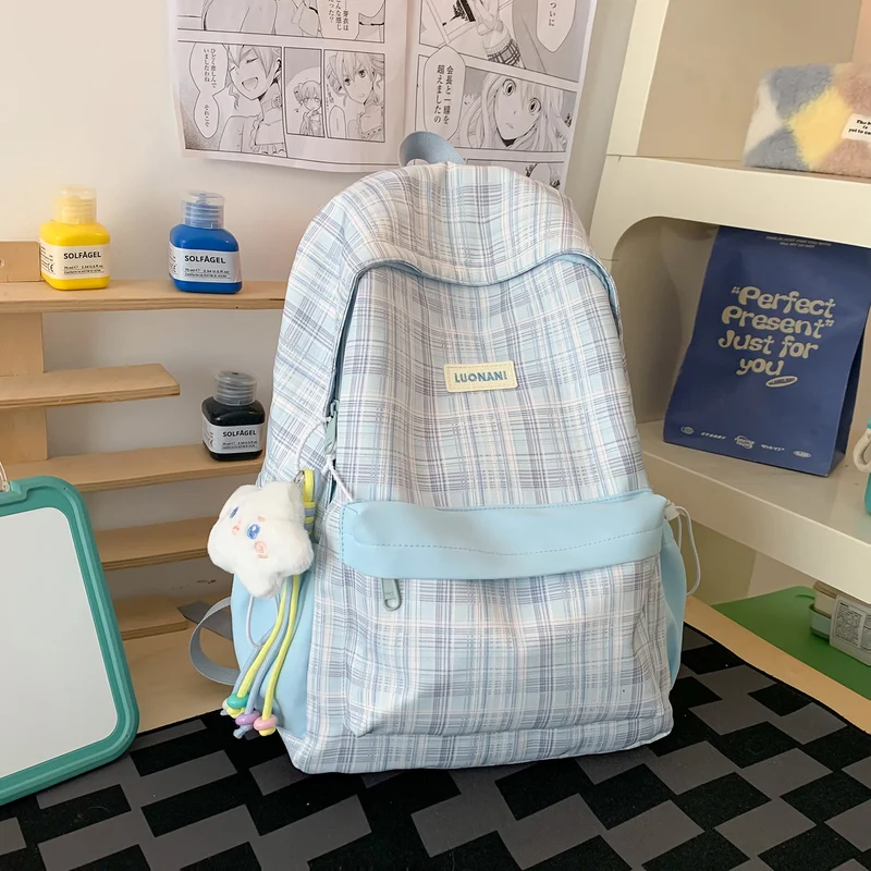Chic Kariert Lässig Rucksack Karnz