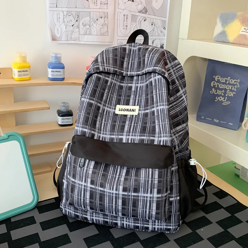 Chic Kariert Lässig Rucksack Karnz