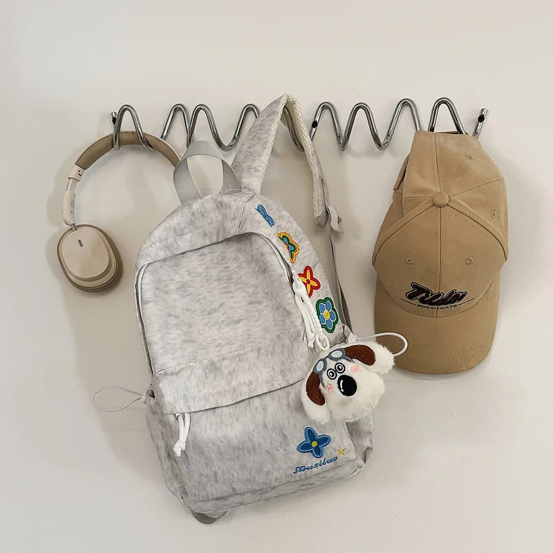 Casual Floral-Stickerei Rucksack Karnz