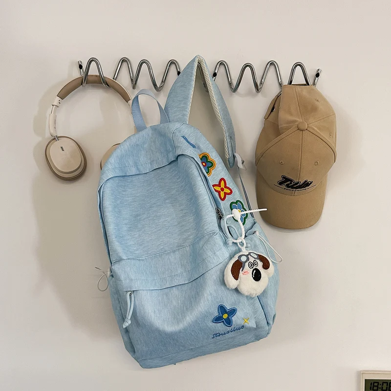 Casual Floral-Stickerei Rucksack Karnz