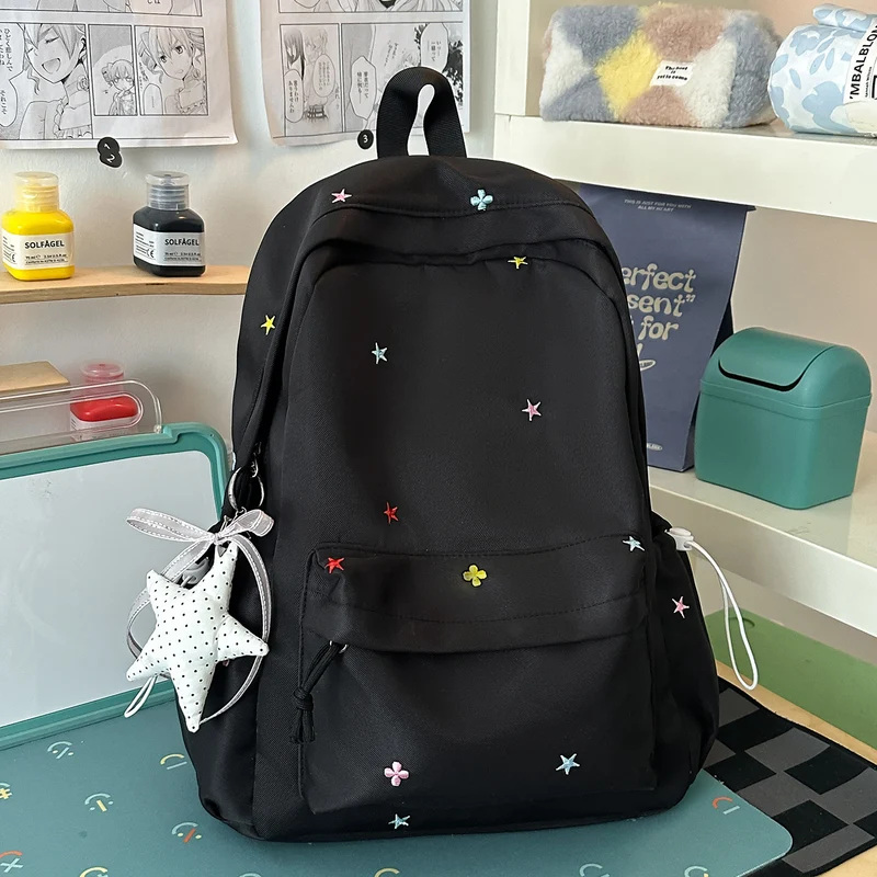 Lässiger bestickter Stern-Rucksack Karnz
