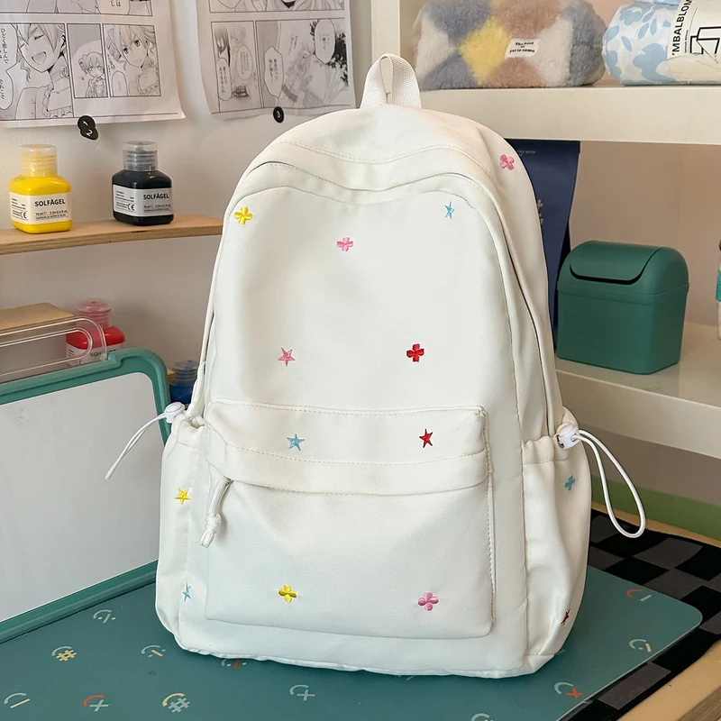 Lässiger bestickter Stern-Rucksack Karnz