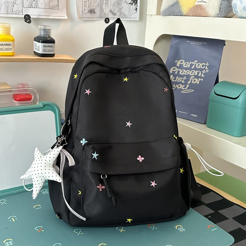 Lässiger bestickter Stern-Rucksack Karnz