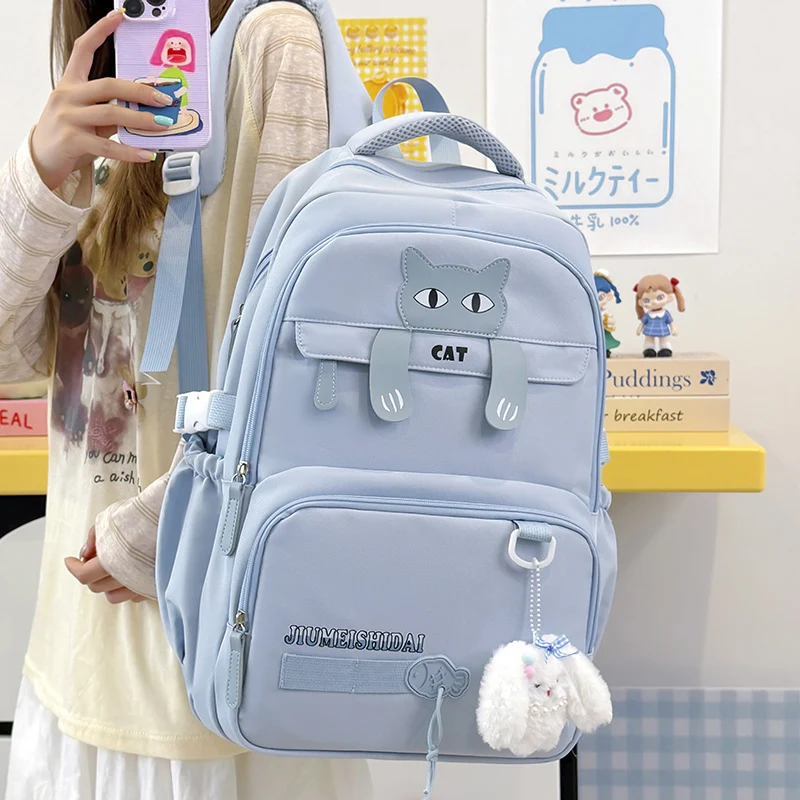 Verspielter katzenmotivierter Schulrucksack Karnz