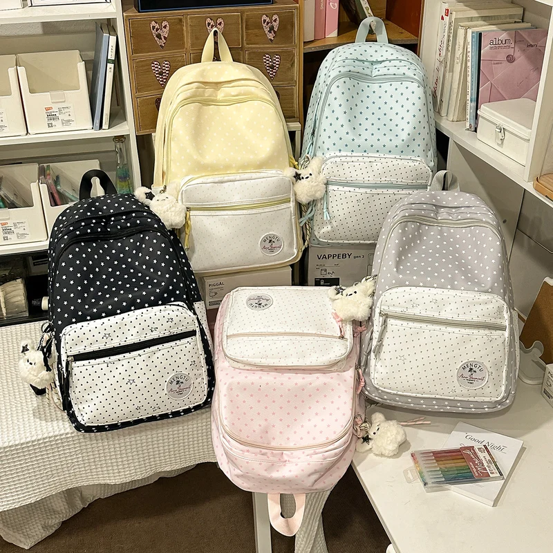 Verspielt Stern-Muster Schulrucksack Karnz