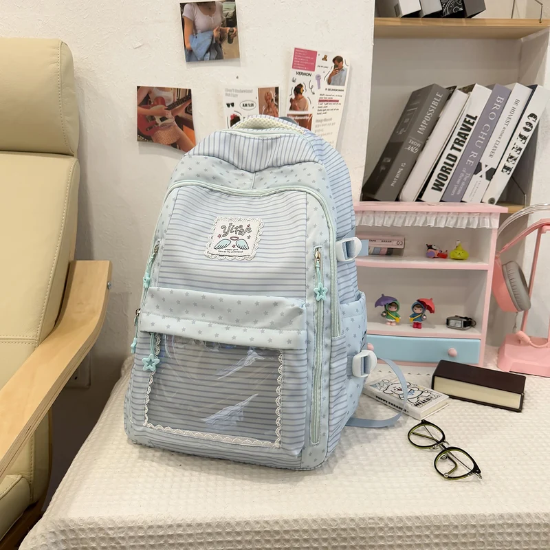 Trendige gestreifte Schulrucksack Karnz