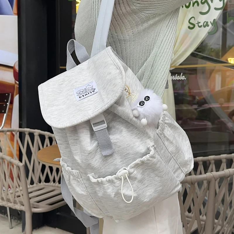 Lässiger Kordelzug Klappen Rucksack Karnz