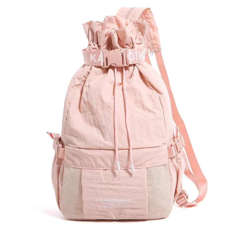 Lässiger Drawstring-Rucksack mit Netztaschen Karnz