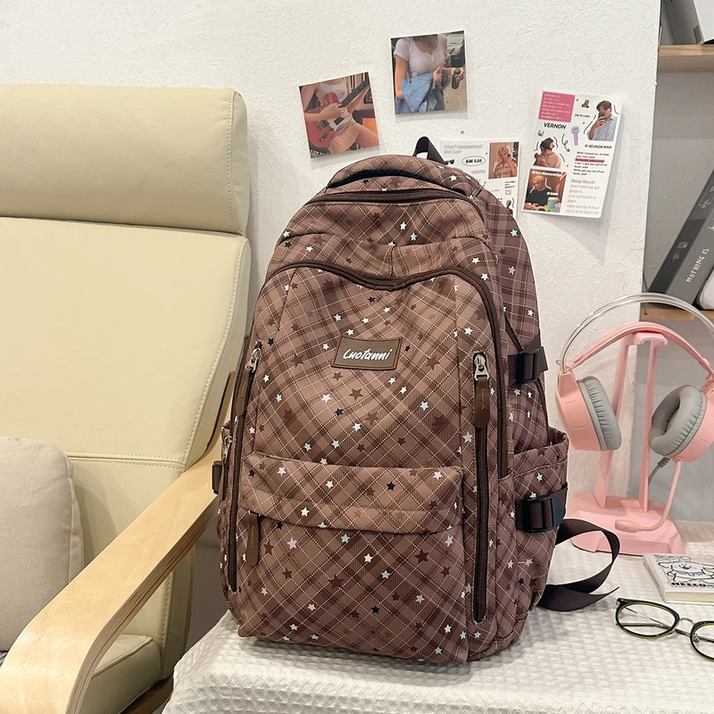 Stilvolles Karomuster Design Schulrucksack Karnz