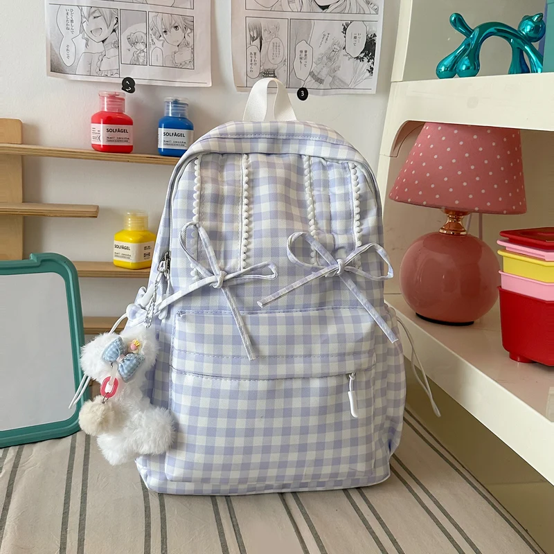 Stylische Vichykaro Muster Schulranzen Karnz