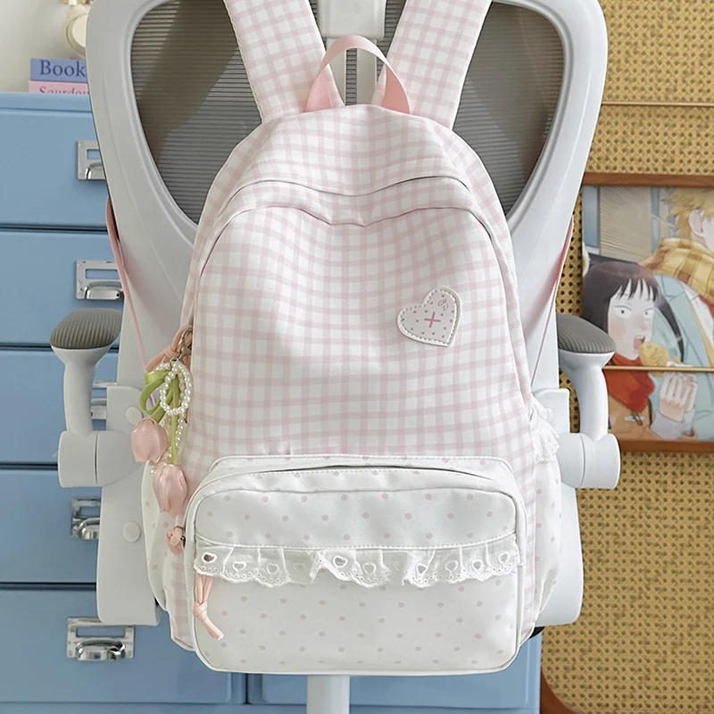 Stylisher Gingham-Muster Rucksack Karnz