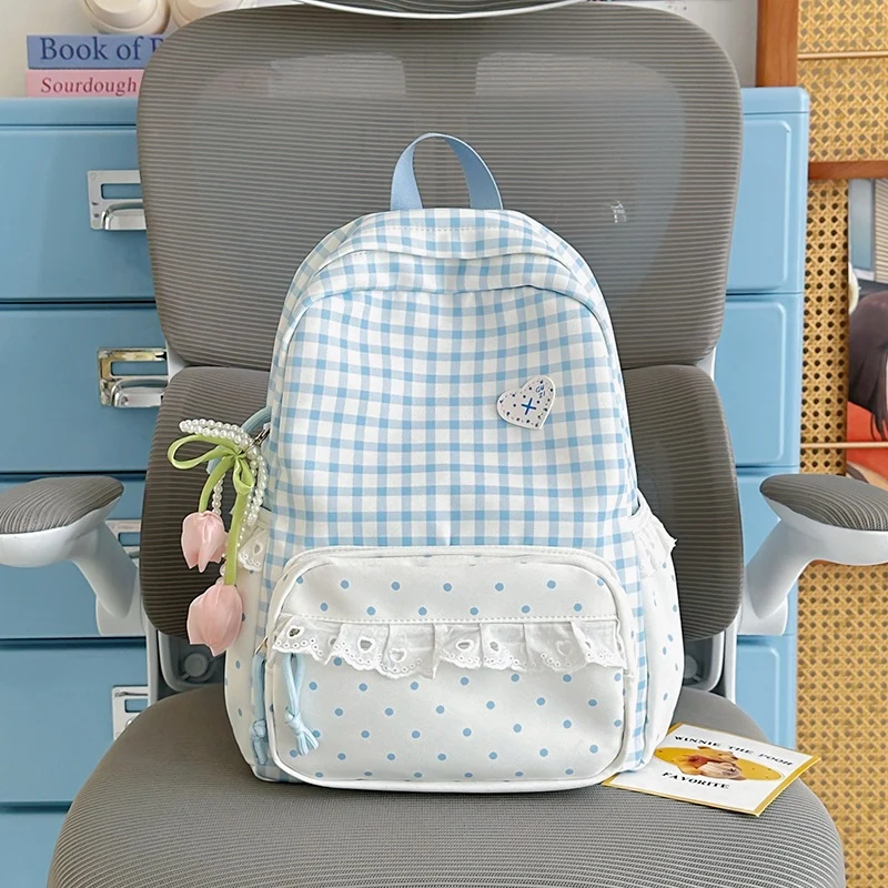 Stylisher Gingham-Muster Rucksack Karnz