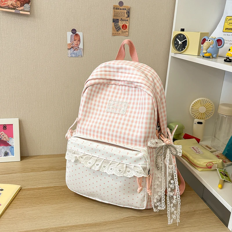 Stylisher Gingham-Muster Rucksack Karnz