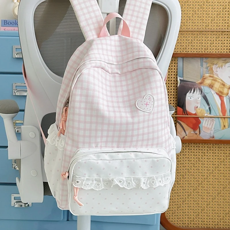 Stylisher Gingham-Muster Rucksack Karnz
