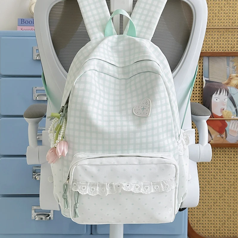 Stylisher Gingham-Muster Rucksack Karnz