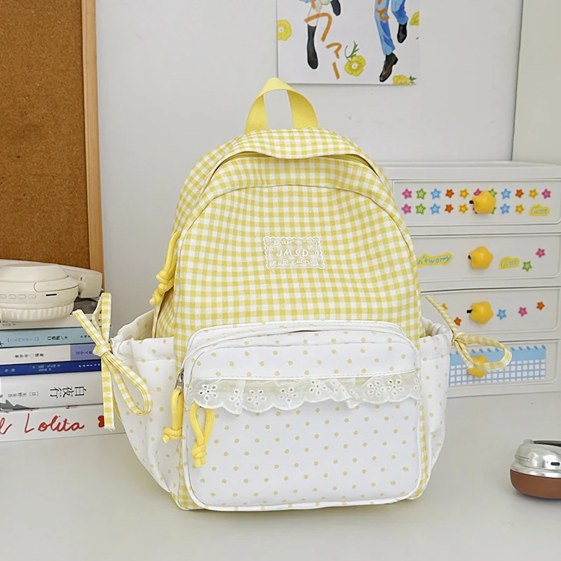 Stilvolle Gingham-Muster-Rucksack Karnz