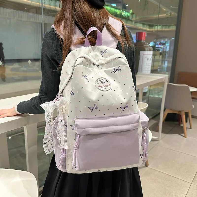 Stylische, mit Schleifen verzierten lässigen Rucksack Karnz