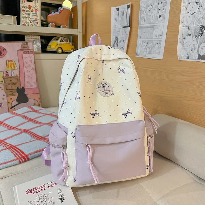 Stylische, mit Schleifen verzierten lässigen Rucksack Karnz