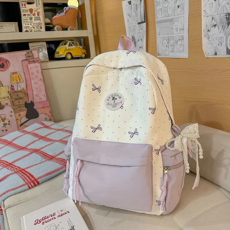 Stylische, mit Schleifen verzierten lässigen Rucksack Karnz