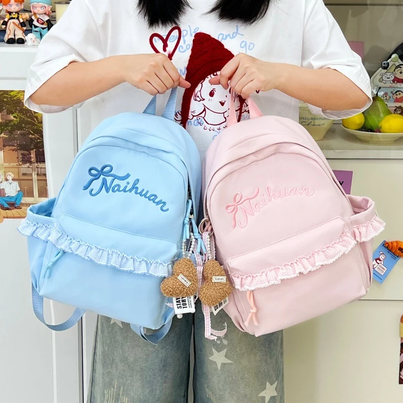 Rüschenbestickter Lässiger Rucksack Karnz