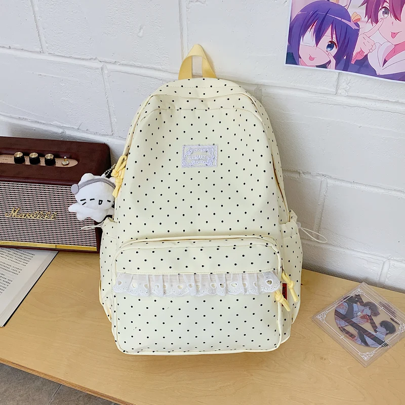 Verspieltes Pünktchenmuster Schulrucksack Karnz