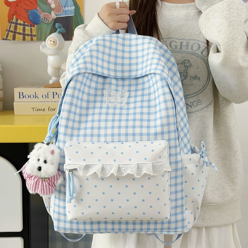 Spaß Gingham-Muster Rucksack Karnz