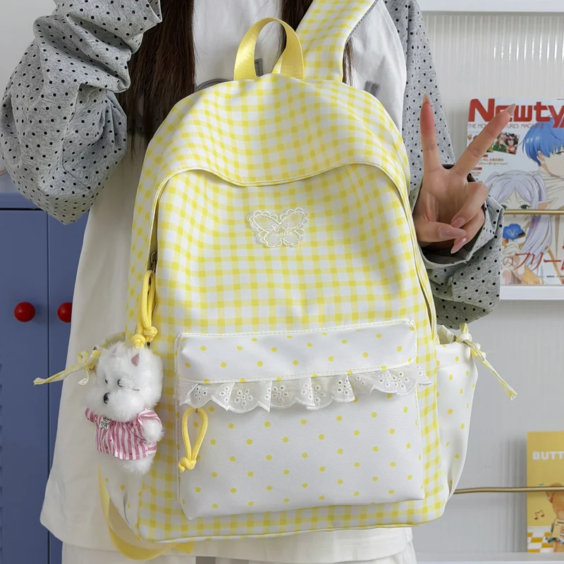 Spaß Gingham-Muster Rucksack Karnz