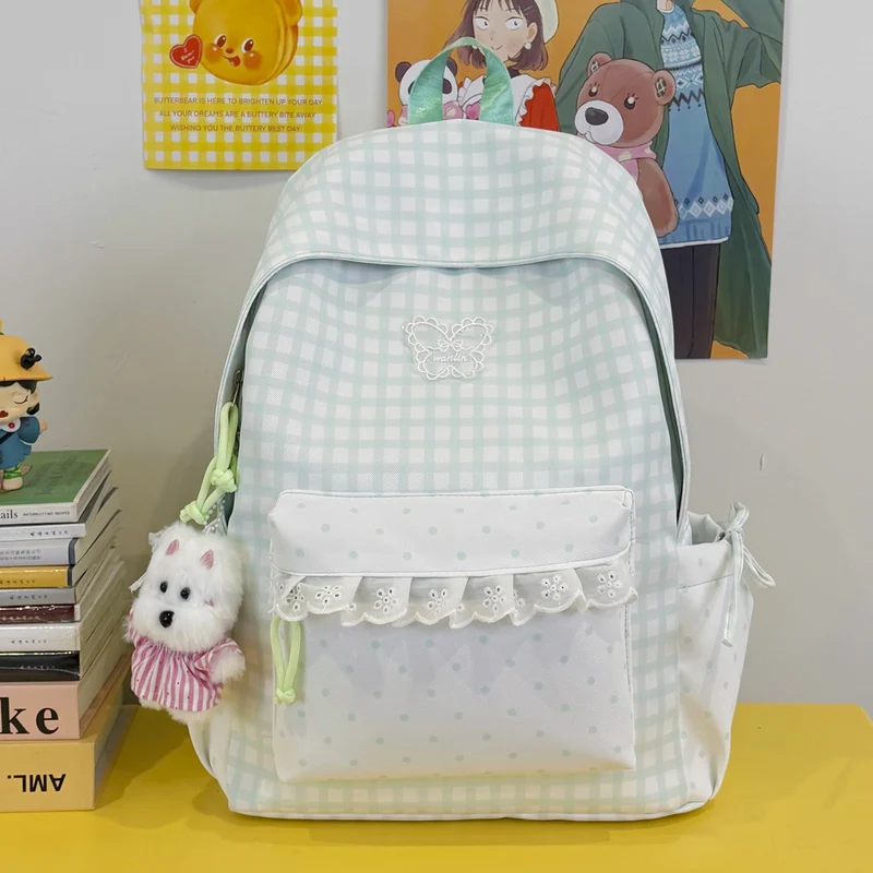 Spaß Gingham-Muster Rucksack Karnz