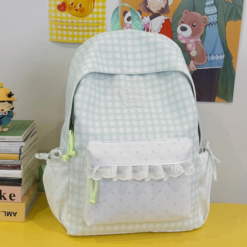 Spaß Gingham-Muster Rucksack Karnz