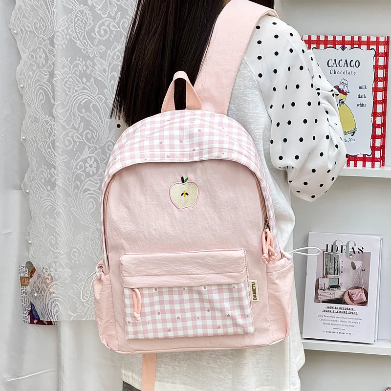 Verspielt Karomuster Rucksack Karnz