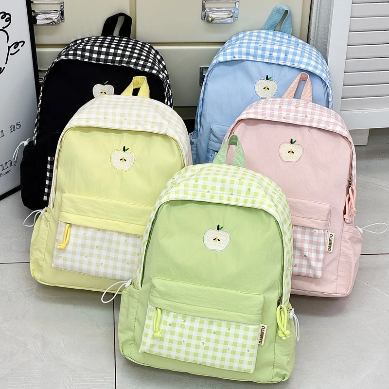 Verspielt Karomuster Rucksack Karnz