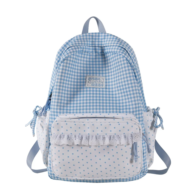 Verspielt Gingham- und Polka-Dot-Rucksack Karnz