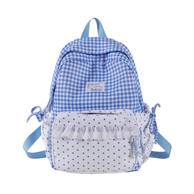 Verspielt Gingham- und Polka-Dot-Rucksack Karnz