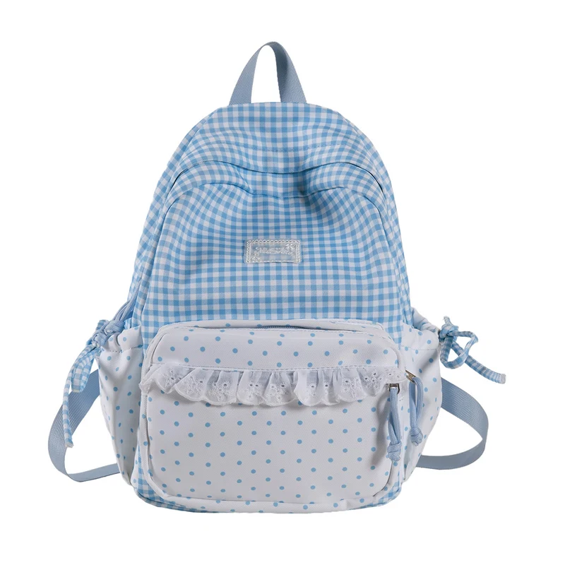 Verspielt Gingham- und Polka-Dot-Rucksack Karnz
