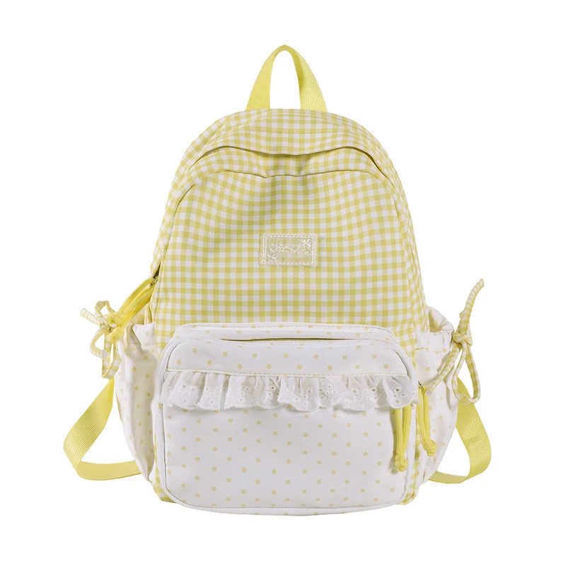Verspielt Gingham- und Polka-Dot-Rucksack Karnz