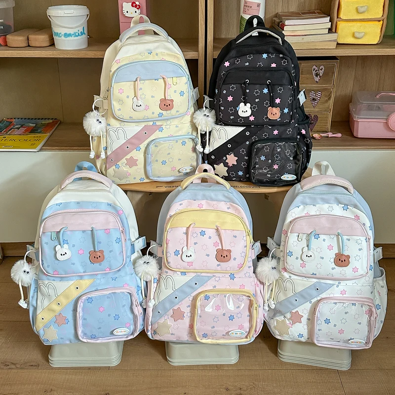 Verspielt Bestickter Stern-Themen Rucksack Karnz