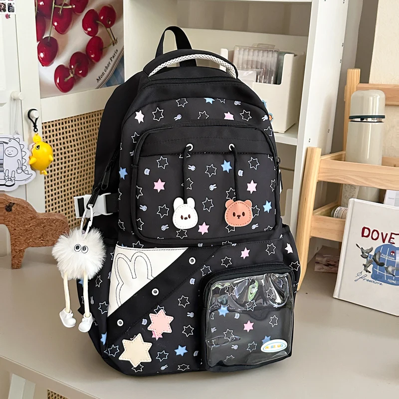Verspielt Bestickter Stern-Themen Rucksack Karnz