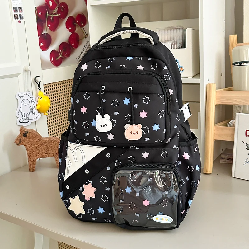Verspielt Bestickter Stern-Themen Rucksack Karnz