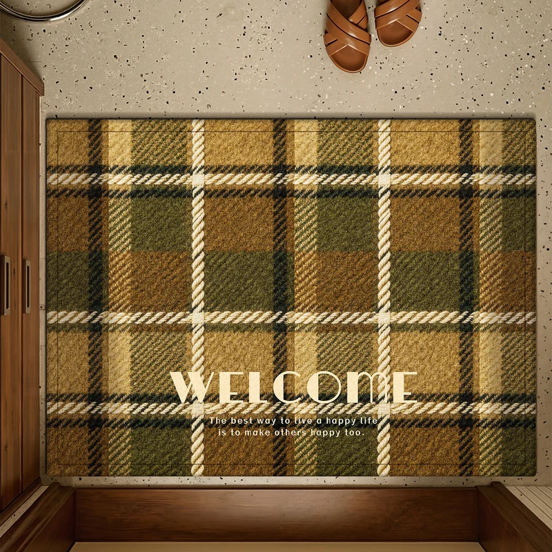 Gestreiftes Willkommensmatte