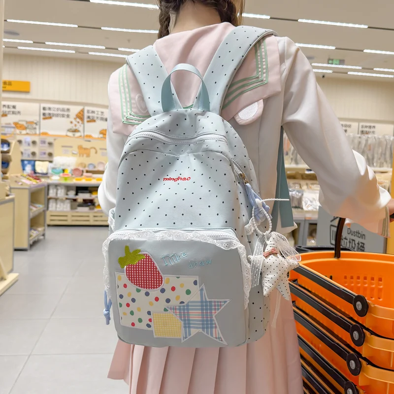 Dekorativer Pünktchen-Print Rucksack Karnz