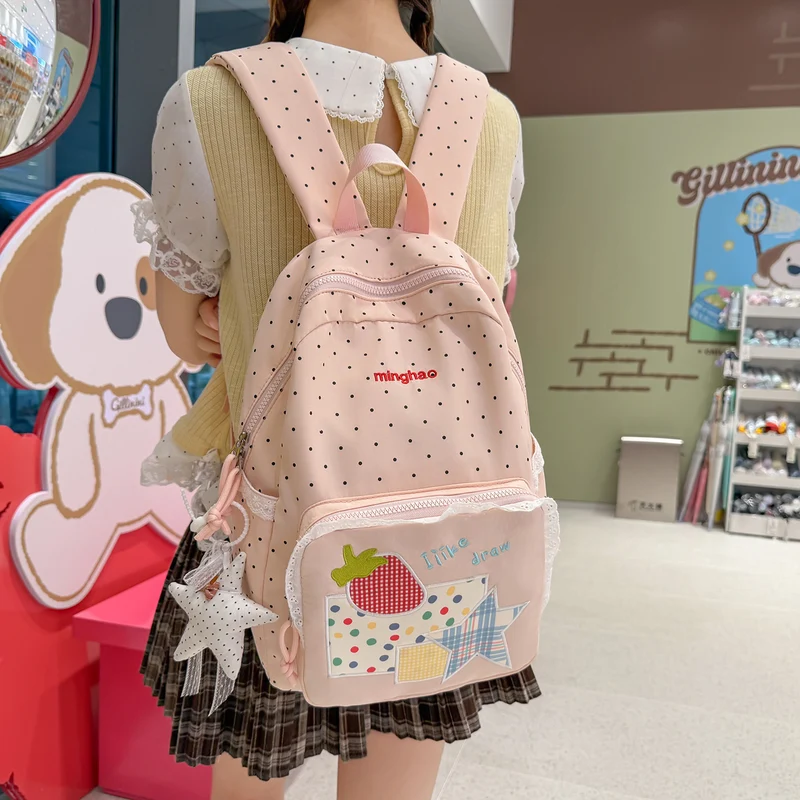 Dekorativer Pünktchen-Print Rucksack Karnz