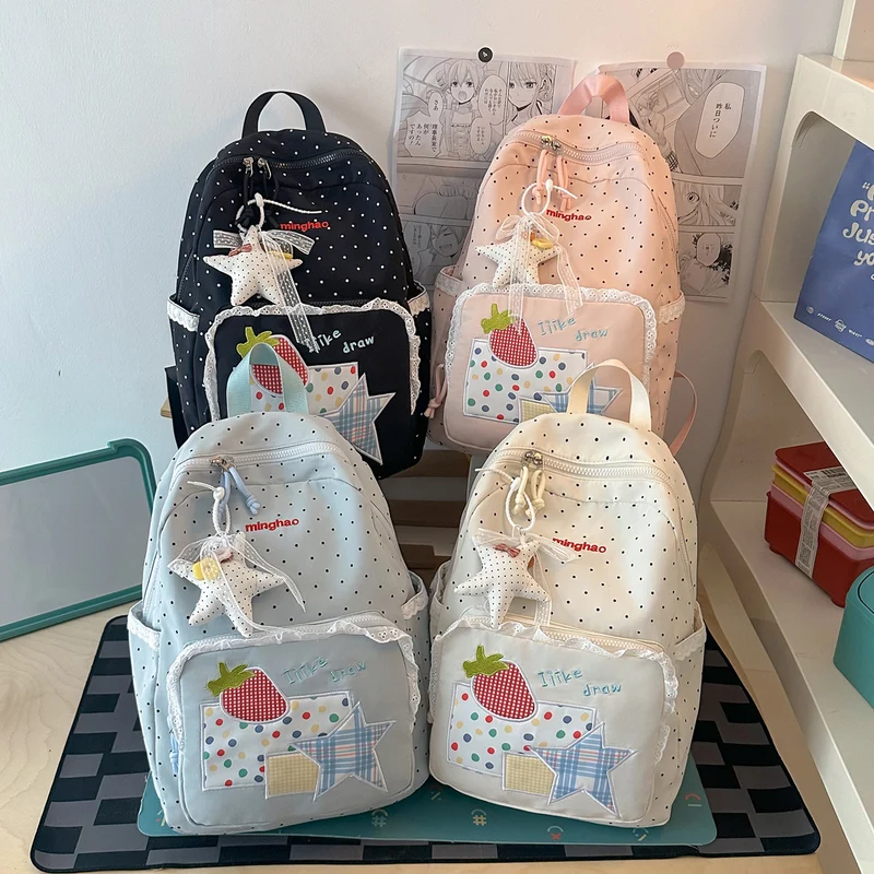 Dekorativer Pünktchen-Print Rucksack Karnz