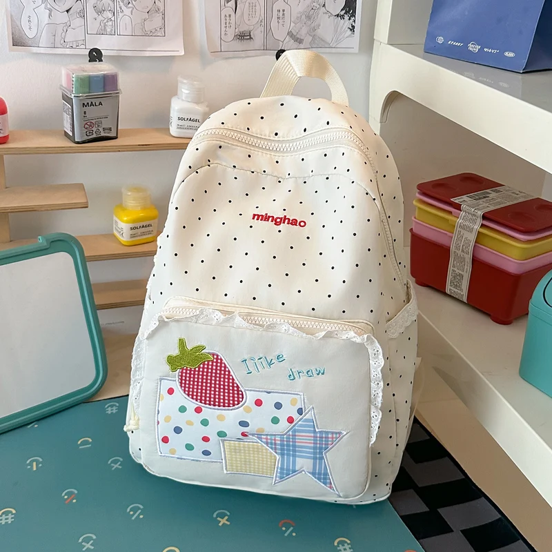 Dekorativer Pünktchen-Print Rucksack Karnz