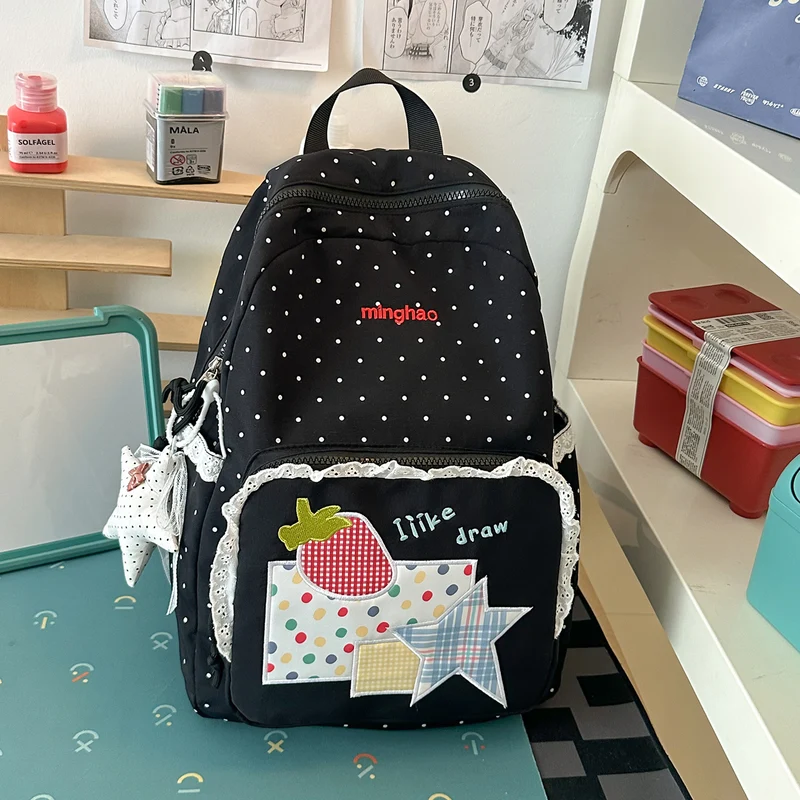 Dekorativer Pünktchen-Print Rucksack Karnz
