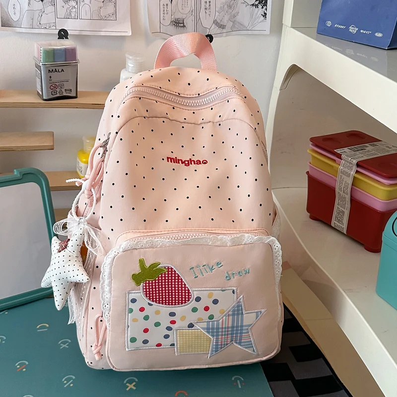 Dekorativer Pünktchen-Print Rucksack Karnz