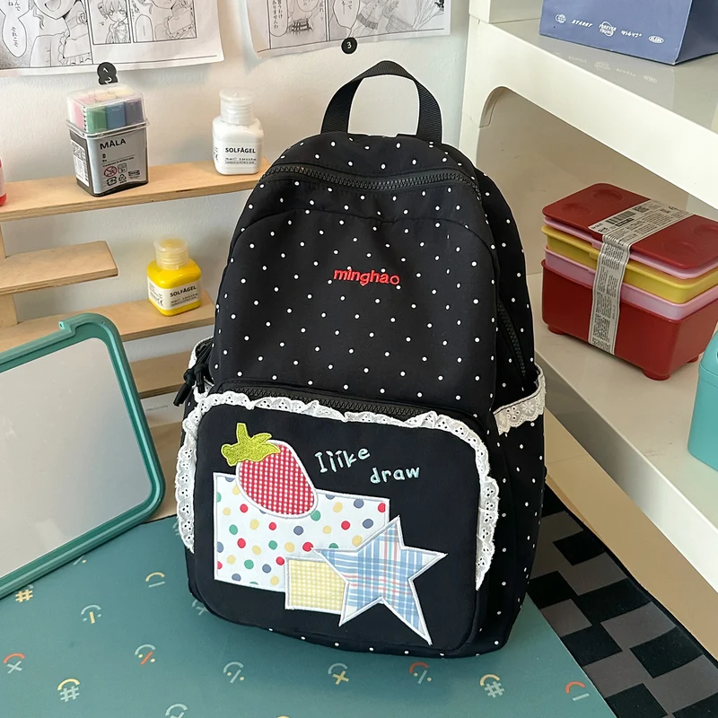 Dekorativer Pünktchen-Print Rucksack Karnz
