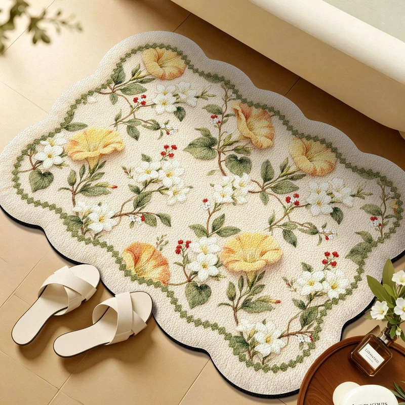 Florales gesticktes Badetuch